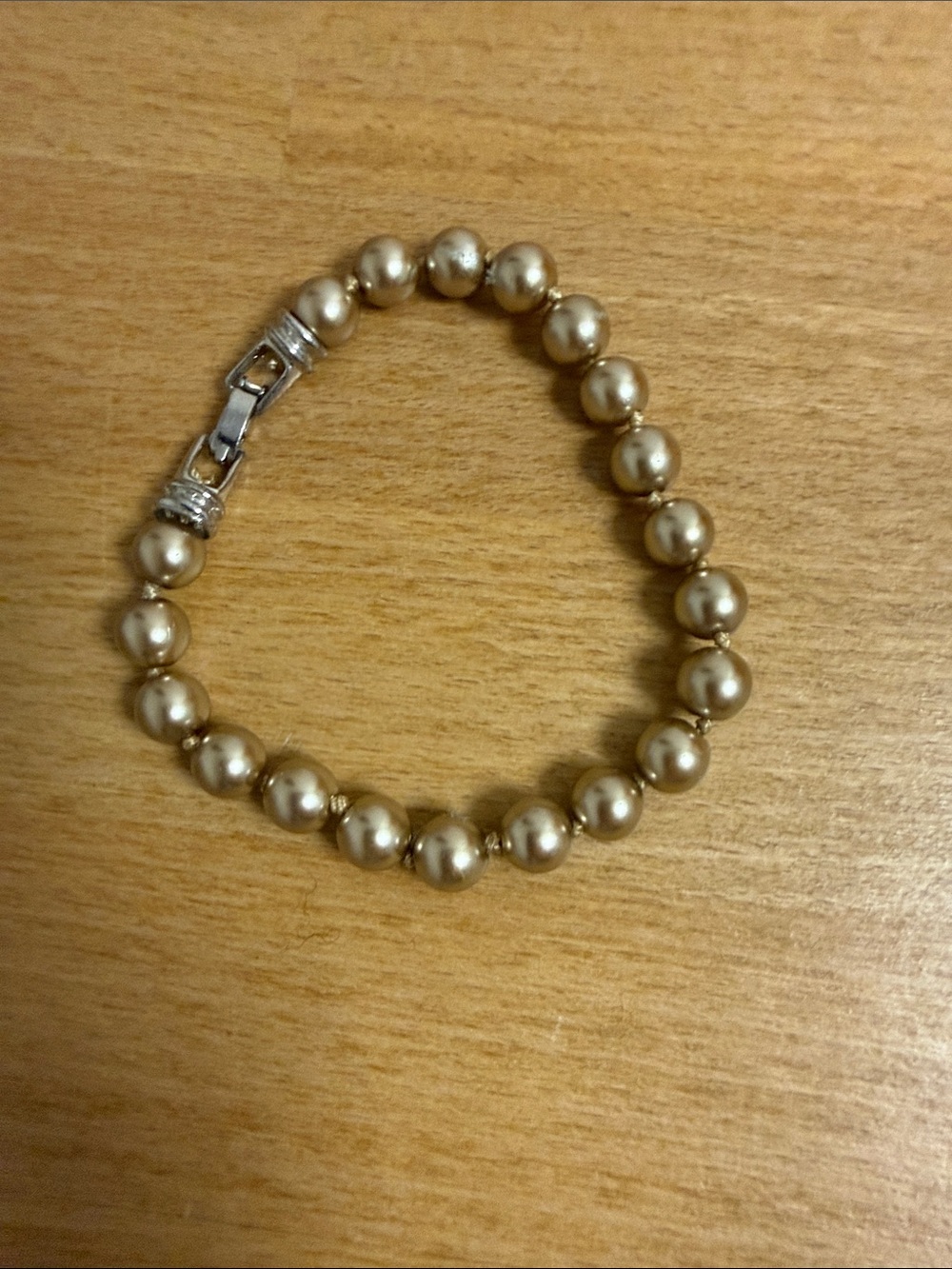 Champagne gold yellow beaded pearl like bracelet